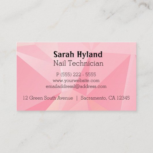 Carte de visite d'art à ongles (Dos)