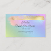 Carte de visite d'art à ongles de peinture or (Dos)