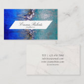 Carte de visite d'art Abstrait bleu (Devant / Derrière)