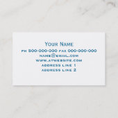 carte de visite d'art abstrait bleu double face (Dos)