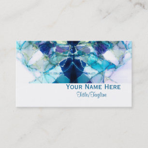 carte de visite d'art abstrait bleu double face