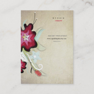 carte de visite d'art artisanal à la nature floral