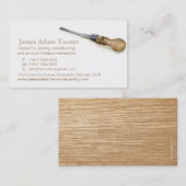 Carte de visite d'art de burin de charpentier de (Devant / Derrière)