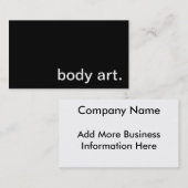 Carte de visite d'art de corps (Devant / Derrière)