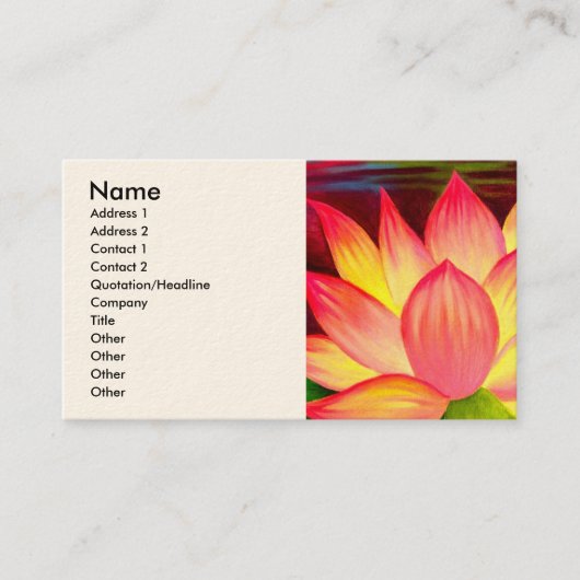 Carte de visite d'art de fleur de nénuphar de (Devant)