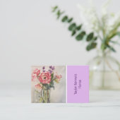 Carte de visite d'art de fleuriste, arrangement de (Debout devant)