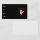 CARTE DE VISITE D'ART DE LANGUE DES SIGNES (Devant / Derrière)