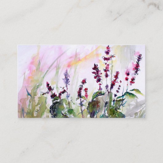 Carte de visite d'art de l'aquarelle végétale (Dos)