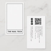 Carte de visite d'art de l'ongle de Tarot (Devant / Derrière)