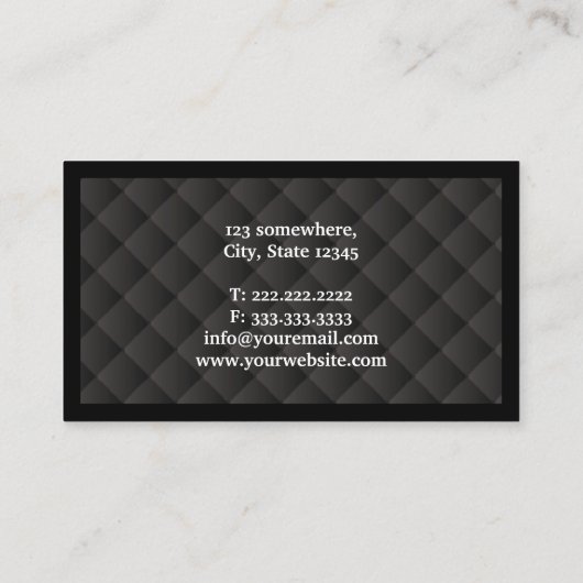 Carte de visite d'art de tatouage en carreaux de d (Dos)