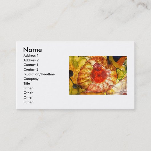 Carte de visite d'art en verre (Devant)