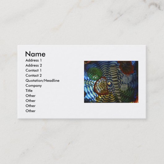 Carte de visite d'art en verre (Devant)