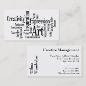 Carte de visite d'art et d'inspiration pour pro (Devant / Derrière)