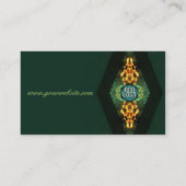 Carte de visite d'art fractal triangle vert doré (Dos)