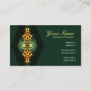 Carte de visite d'art fractal triangle vert doré