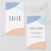 Carte de visite d'art moderne bleu gris beige Abst (Devant / Derrière)