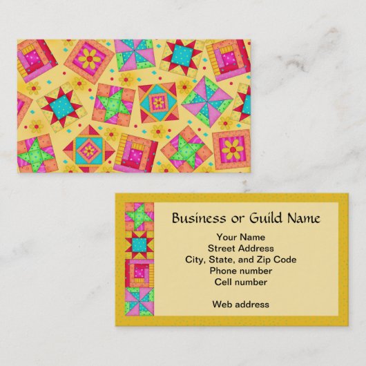 Carte de visite d'art sur Arrière - plan jaune (Devant / Derrière)