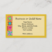 Carte de visite d'art sur Arrière - plan jaune (Dos)