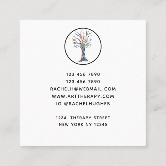 Carte de visite d'art-thérapeute (Dos)