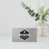 Carte de visite d'artisan avec texture de métal es (Debout devant)