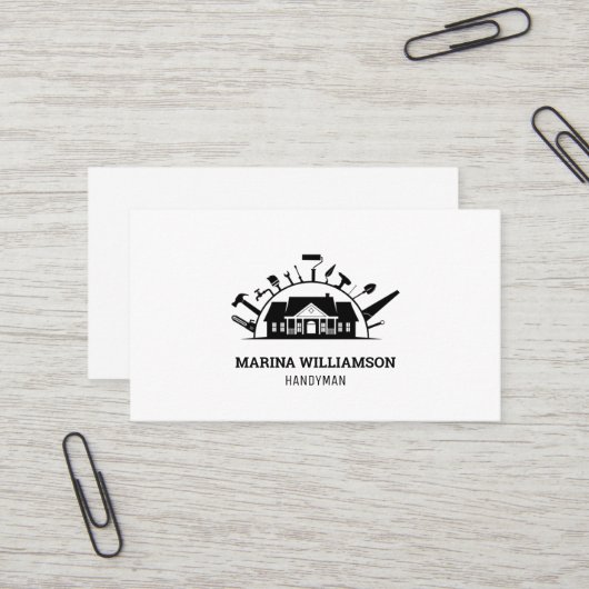 Carte de visite d'artisan | Moderne (Devant/Arrière en situation)