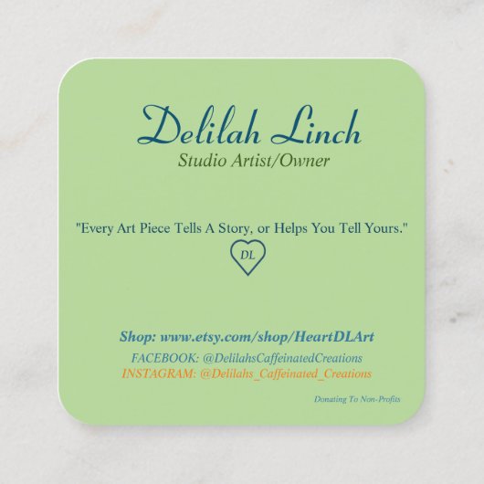 Carte de visite d'artiste (Dos)