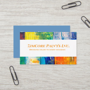 Carte de visite d'artiste aux traits de peinture a