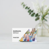 Carte de visite d'artiste avec des pinceaux (Debout devant)