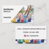 Carte de visite d'artiste avec des pinceaux (Devant / Derrière)