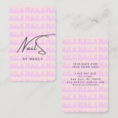 Carte de visite d'artiste de ongles Super rétro ro (Devant / Derrière)