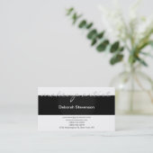 Carte de visite d'artiste maquillage noir moderne (Debout devant)