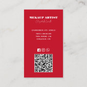 Carte de visite d'artiste maquilleuse avec QR Code (Dos)