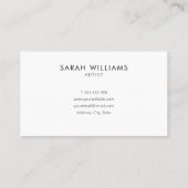 Carte de visite d'artiste professionnel moderne (Dos)