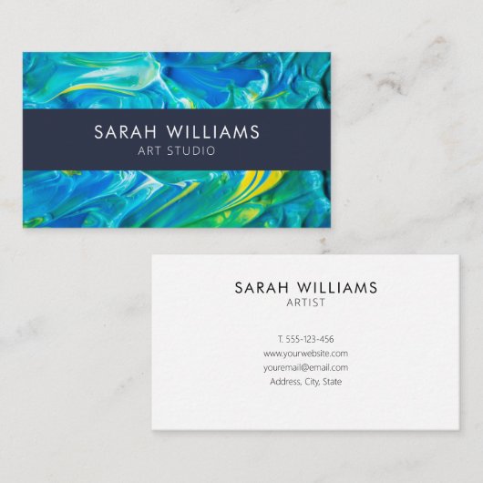 Carte de visite d'artiste professionnel moderne (Devant / Derrière)