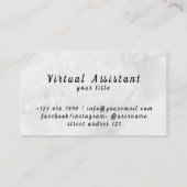 Carte de visite d'assistant virtuel (Dos)