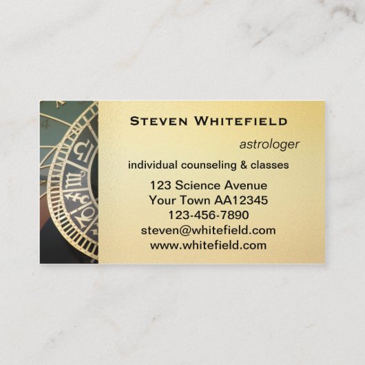 Carte de visite d'astrologue professionnel (Dos)