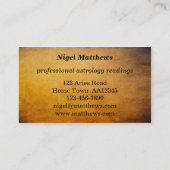 Carte de visite d'astrologue professionnel vintage (Dos)