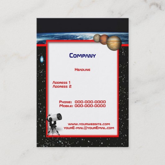 Carte de visite d'astronomie (Devant)