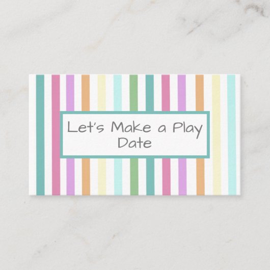 Carte De Visite Date de jeu de l'enfant (Devant)