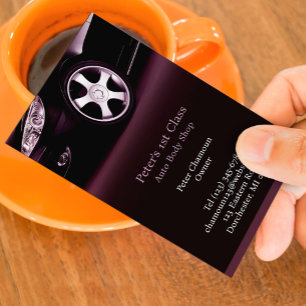 Carte de visite d'atelier de carrosserie automatiq