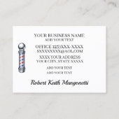 Carte de visite d'atelier de coiffure (Dos)