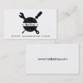 Carte de visite d'atelier de réparations de vélo (Devant / Derrière)