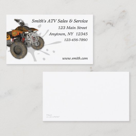Carte de visite d'ATV (Devant / Derrière)