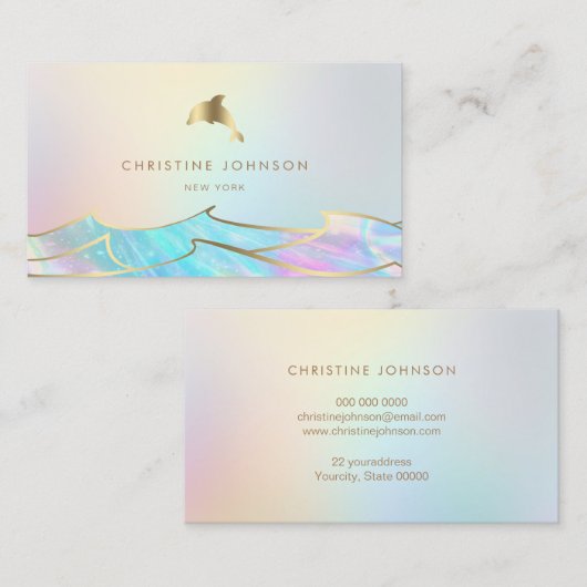 Carte De Visite dauphin de feuille d'or (Devant / Derrière)