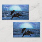 Carte De Visite Dauphins au clair de lune (Devant / Derrière)