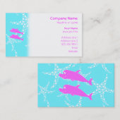 Carte De Visite Dauphins roses (Devant / Derrière)