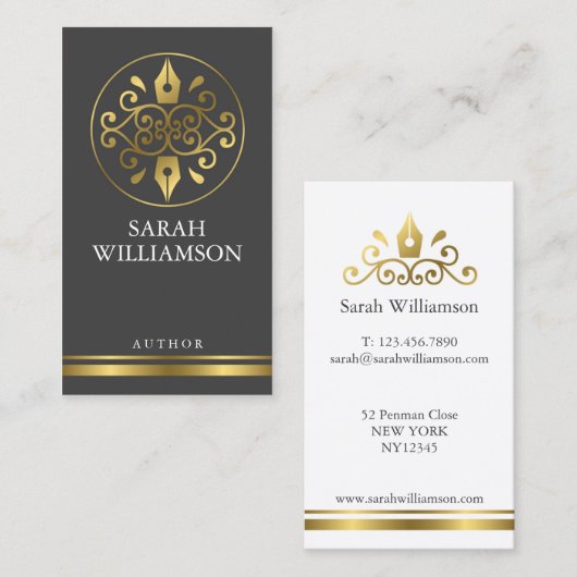 Carte de visite d'auteur/auteur (Devant / Derrière)