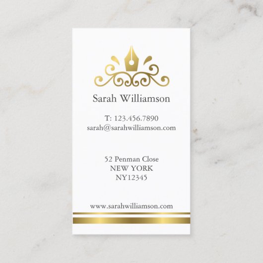 Carte de visite d'auteur/auteur (Dos)