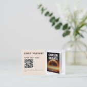 Carte de visite d'auteur avec code QR pour demande (Debout devant)