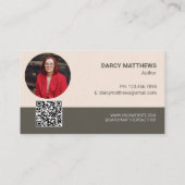 Carte de visite d'auteur avec code QR pour demande (Dos)